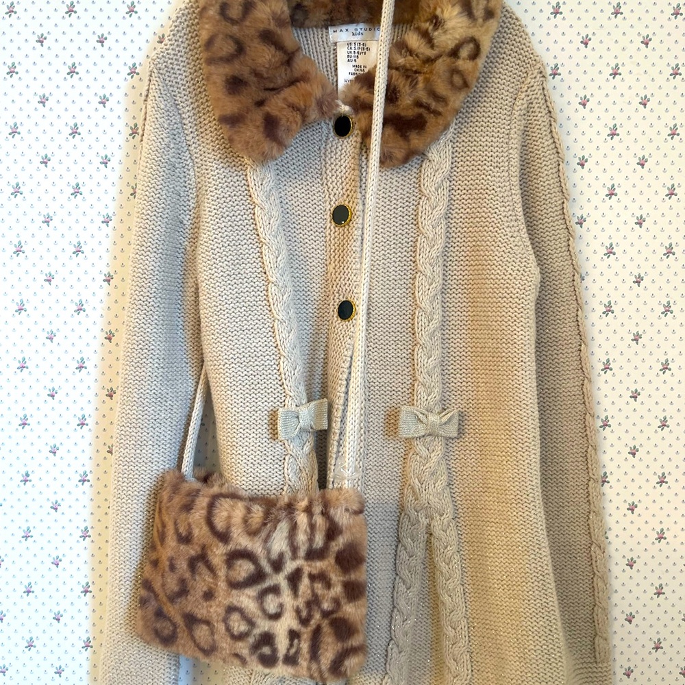 Max Studio Kids Sweater Coat w/ purse